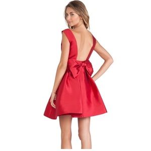 Kate Spade Open Back Silk Mini Bow Back Backless Red Fancy Meeting You Here 6